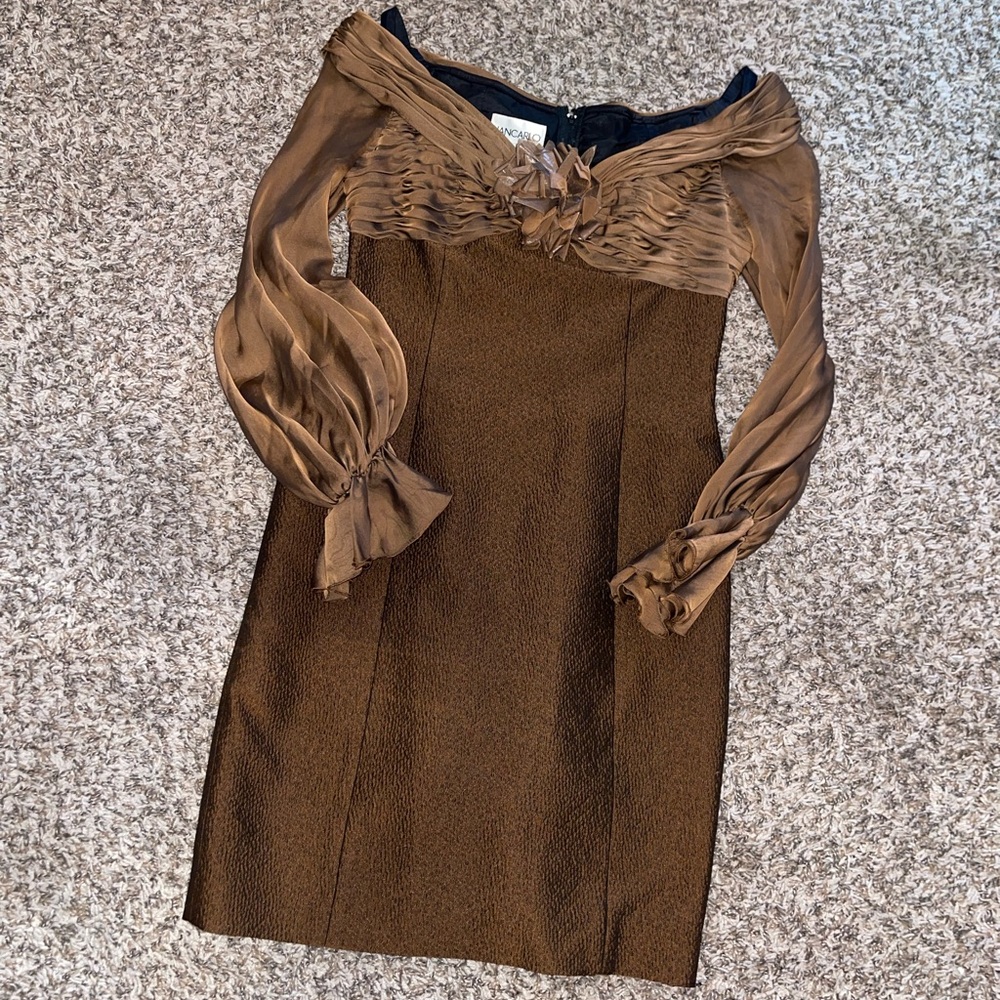 Chic Brown Long Sleeve Dress